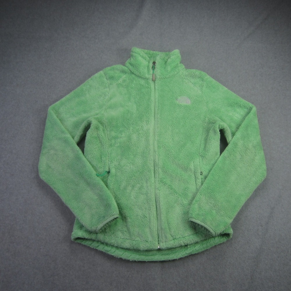 The North‎ Face Jacket Womens Small Green Full Zip Fuzzy Fleece Outdoor